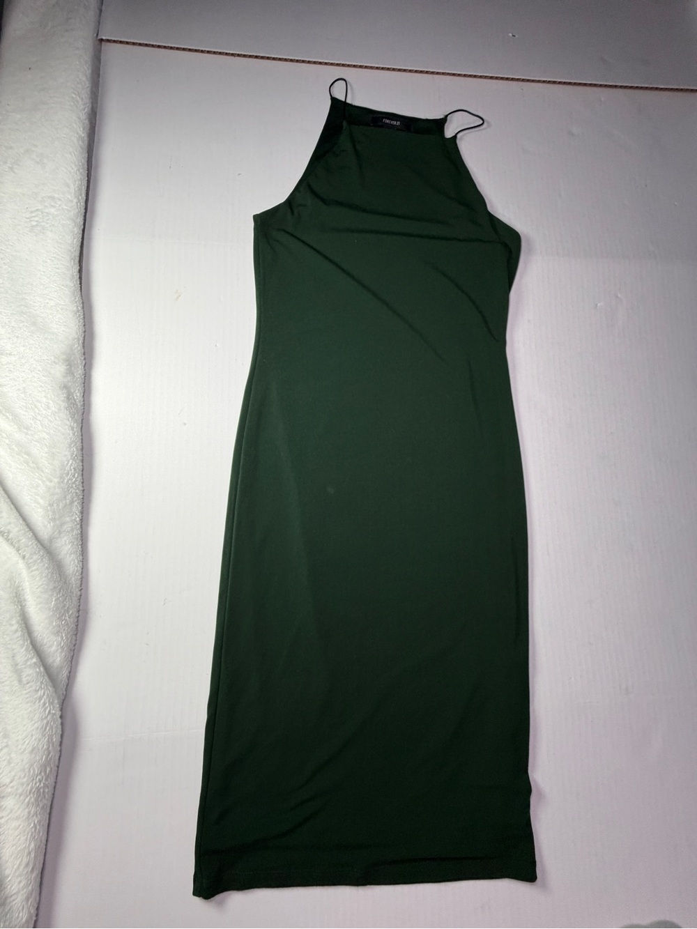 Forever 21 Dark Green Halter Maxi Dress